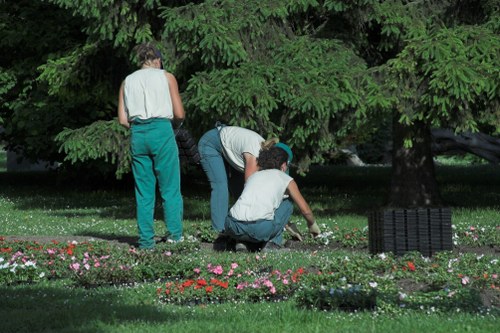 Chipping and composting green waste at a processing facility